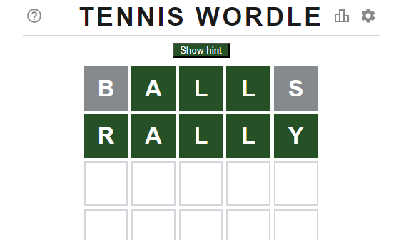 Tennis Wordle